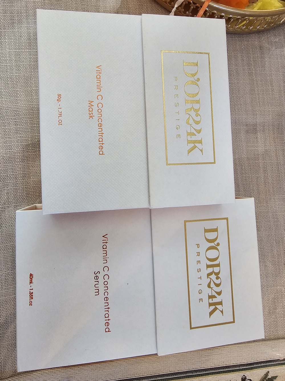 Dorrak Prestige Vitamin C Concentrated Skincare Set - White & Gold